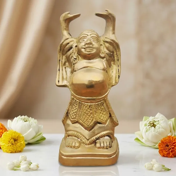 Brass_Showpiece_Laughing_Buddha_Plain_Statue_-_3.5x2.6x7.6_Inch_(BS325_G)