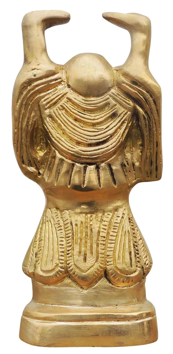 Brass_Showpiece_Laughing_Buddha_Plain_Statue_-_3.5x2.6x7.6_Inch_(BS325_G)