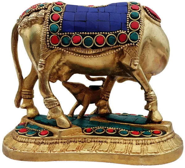 Brass_Showpiece_Gaye_bachada_stone_Statue_-_6.5x4x5_inch_(BS382)