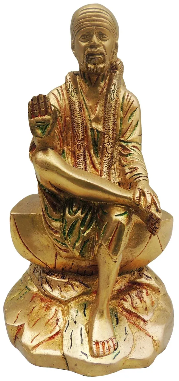Brass_Showpiece_Sai_Baba_Statue_-_5x4x8.5_Inch_(BS495)