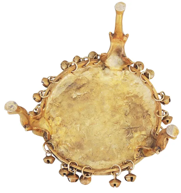 Brass_Round_Shape_Chowki_For_God_Idol_Statue_-_6.5x6.5x4.3_inch_(BS697_G)