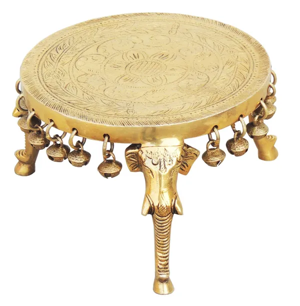 Brass_Round_Shape_Chowki_For_God_Idol_Statue_-_6.5x6.5x4.3_inch_(BS697_G)