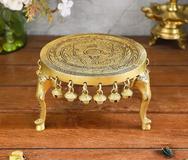 Brass_Round_Shape_Chowki_For_God_Idol_Statue_-_6.5x6.5x4.3_inch_(BS697_G)