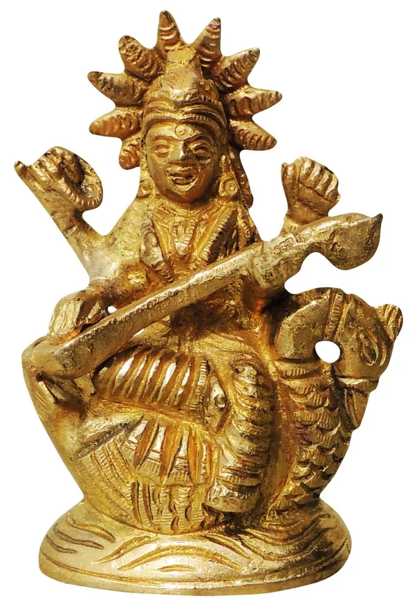 Brass_Showpiece_Saraswati_Ji_Statue_-_2.5x1.5x3.5_Inch_(BS816_A)