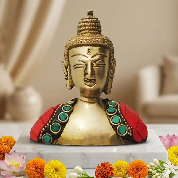 Brass_Showpiece_Buddha_face_Statue_-_3x1x3.5_inch_(BS840_B)