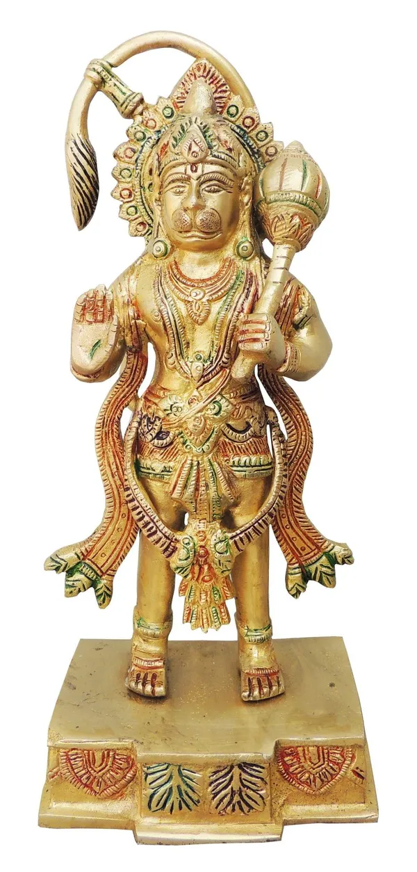 Brass_Showpiece_Hanuman_statnding_Statue_-_4.8x3.3x10.5_Inch_(BS885_A)