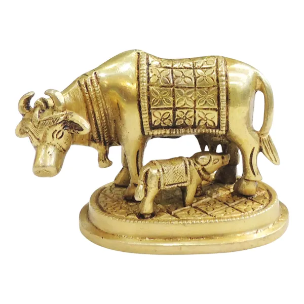 Brass_Showpiece_Cow_&_Calf_Statue_-_4x2.2x3_Inch_(BS889_W)