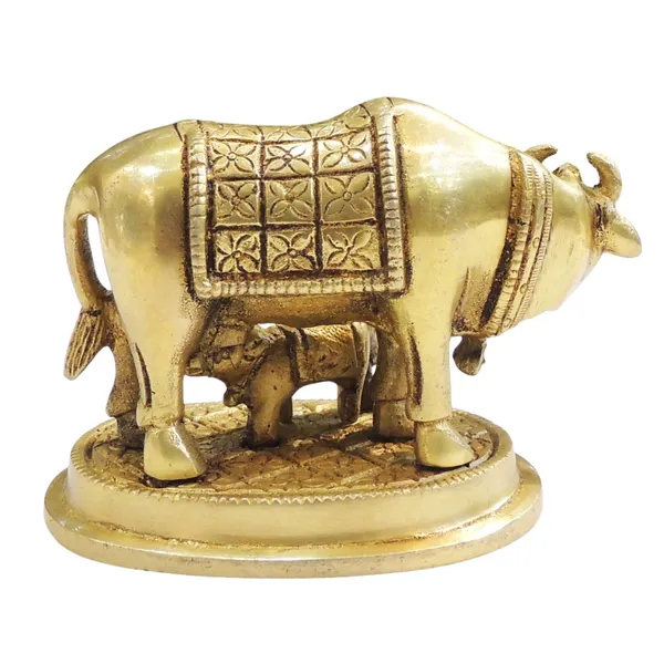 Brass_Showpiece_Cow_&_Calf_Statue_-_4x2.2x3_Inch_(BS889_W)