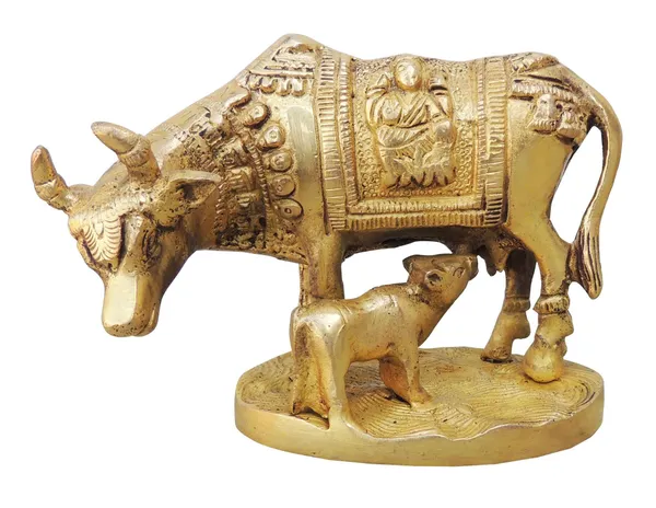 Brass_Showpiece_Cow_with_Base_Statue_-_5x2.5x3.6_inch_(BS890_A)