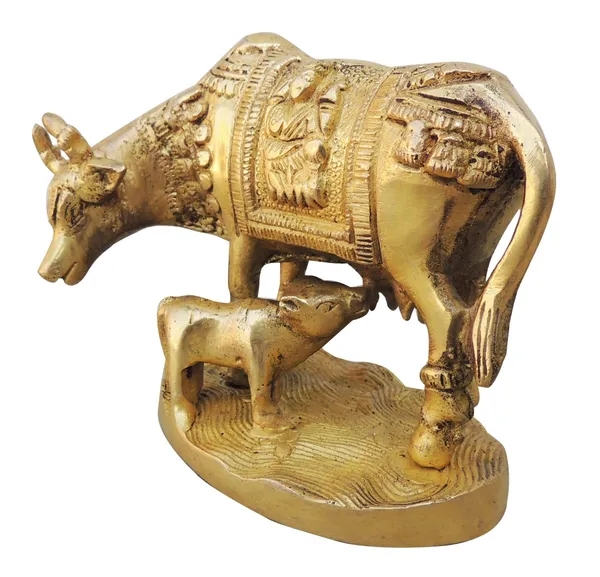 Brass_Showpiece_Cow_with_Base_Statue_-_5x2.5x3.6_inch_(BS890_A)