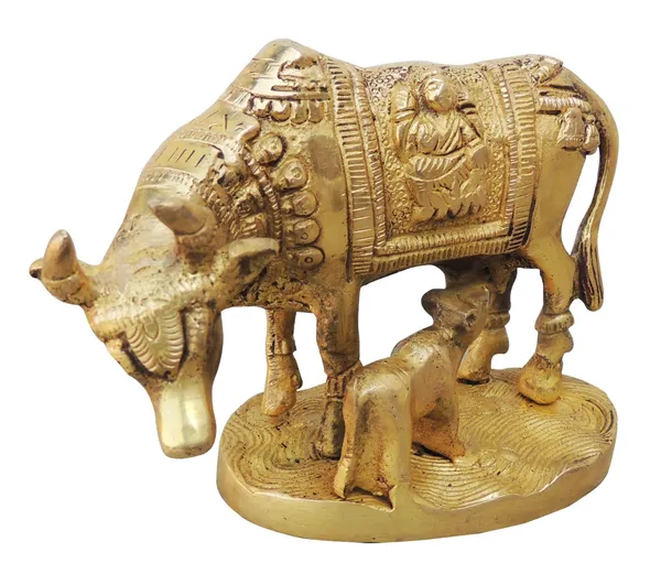 Brass_Showpiece_Cow_with_Base_Statue_-_5x2.5x3.6_inch_(BS890_A)