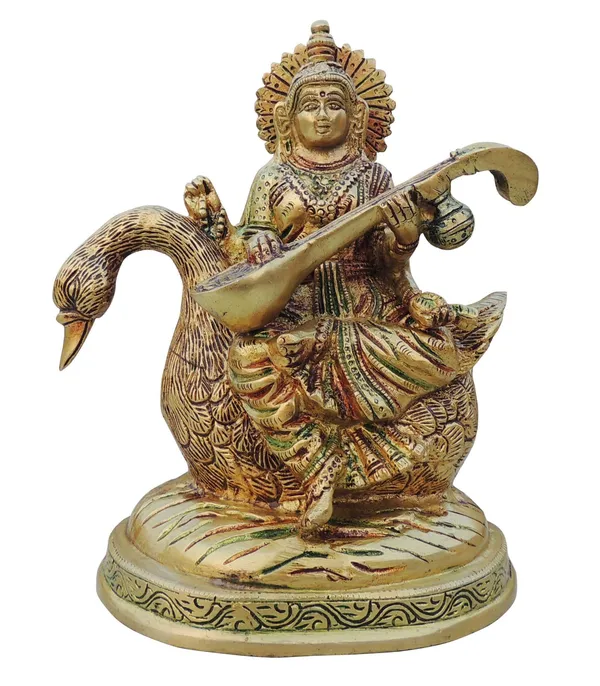 Brass_Showpiece_Saraswati_Ji_on_Swan_God_Idol_Statue_-_6x4x7.2_inch_(BS931_C)