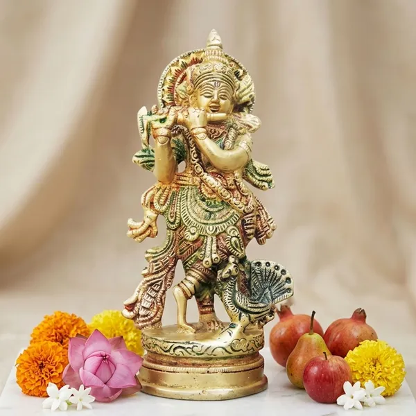 Brass_Krishna_Colour_Statue-3.3x2.5x6.8_(BS938_A)
