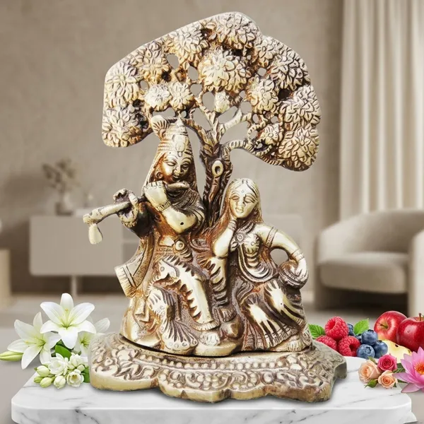 Brass_Showpiece_Radha_Krishna_With_Tree_Statue_-_4.7x3x6.5_Inch_(BS962_A)