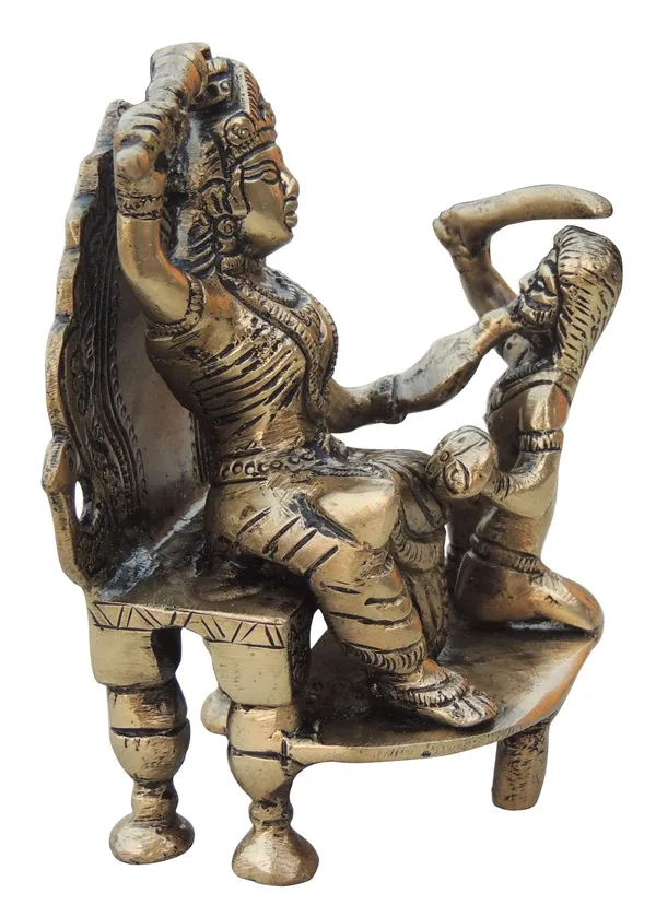 Brass_Showpiece_Baglamukhi_Statue_-_3.2x3x5_Inch_(BS967_A)