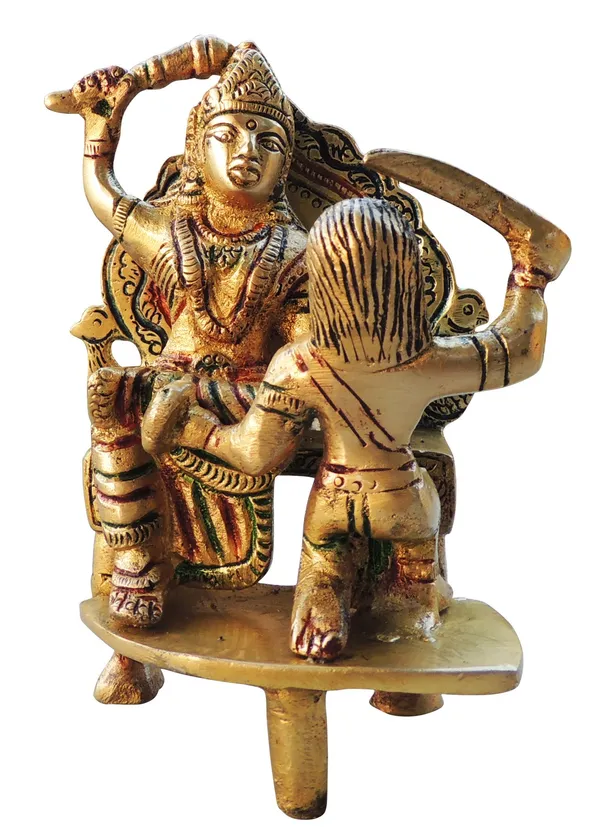 Brass_Showpiece_Baglamukhi_Statue_-_3.2x2.6x4.6_Inch_(BS967_B)