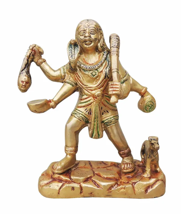 Brass_Showpiece_Bhairav_Baba_Statue_-_6x2.5x6.5_Inch_(BS968_C)