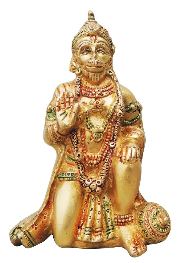 Brass_Showpiece_Hanuman_Ji_Statue_-_3.9x2.8x6.1_Inch_(BS970_C)
