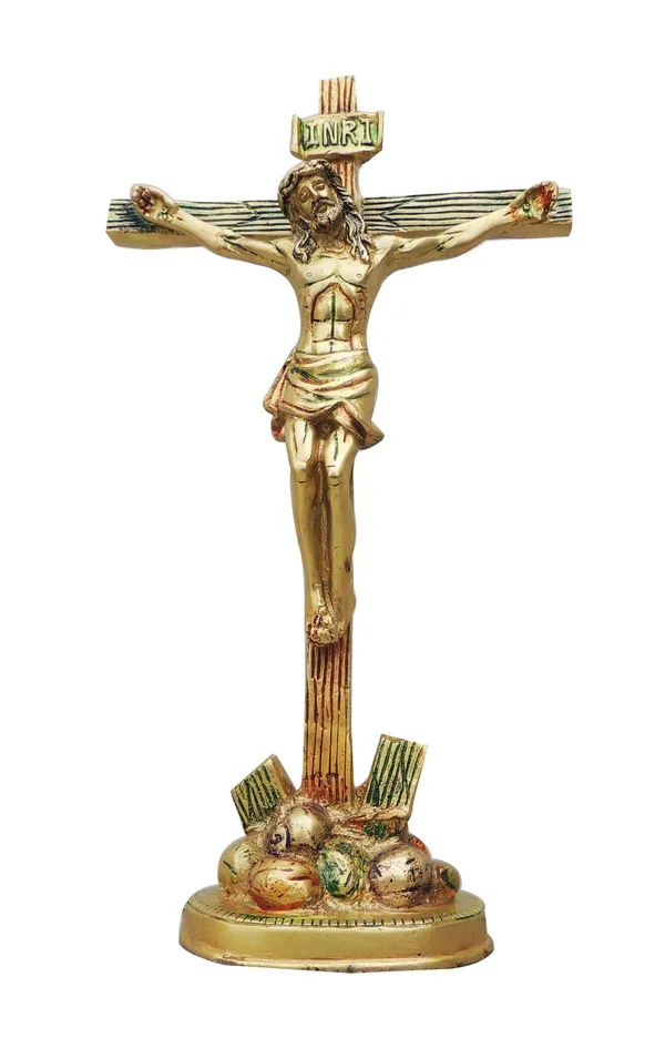 Brass_Showpiece_Jesus_On_Cross_Statue_-_6.5x2.8x11.8_Inch_(BS971_D)