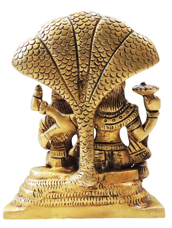 Brass_Showpiece_Laxmi_Naraine_With_Sheshnaag_Statue_-_4.5x2.5x5.5_Inch_(BS991_D)