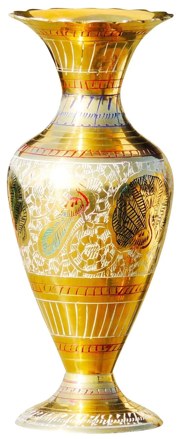 Brass_Home_&_Garden_Decorative_Flower_Pot,_Vase_-_3.5x7x7.5_Inch_(F148_B)