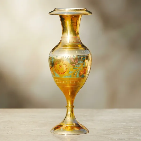 Brass_Home_&_Garden_Decorative_Flower_Pot,_Vase_-_3x6.5x7.5_inch_(F148_C)