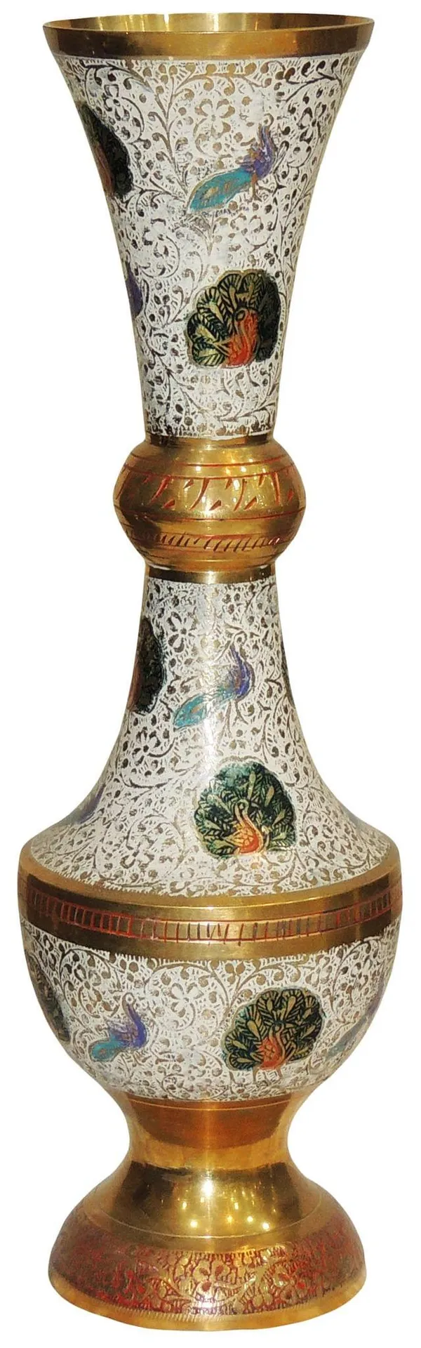 Brass_Home_&_Garden_Decorative_Flower_Pot,_Vase_-_5x5x14_inch_(F186)