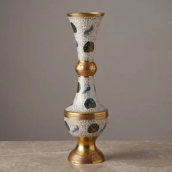 Brass_Home_&_Garden_Decorative_Flower_Pot,_Vase_-_5x5x14_inch_(F186)