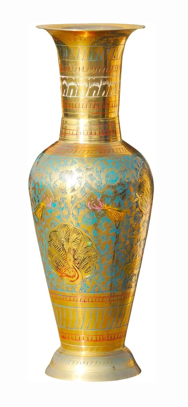 Brass_Home_&_Garden_Decorative_Flower_Pot,_Vase_-_3.5x9.5x10_inch_(F190)