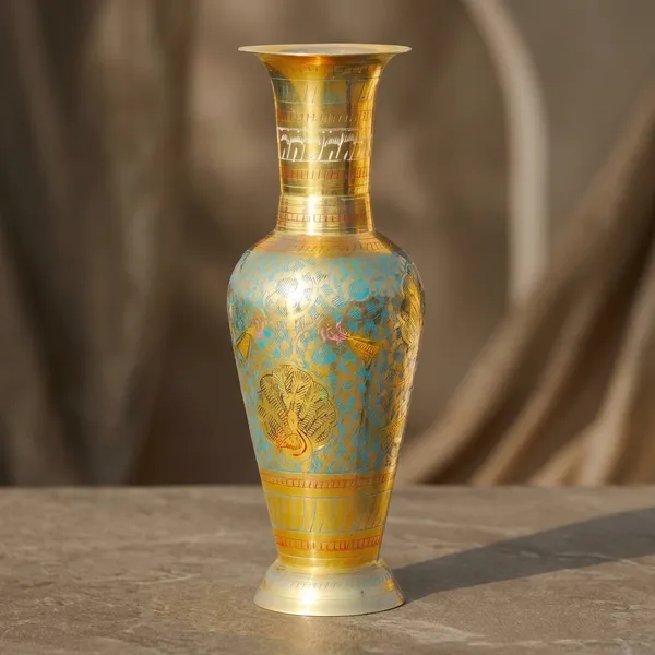 Brass_Home_&_Garden_Decorative_Flower_Pot,_Vase_-_3.5x9.5x10_inch_(F190)