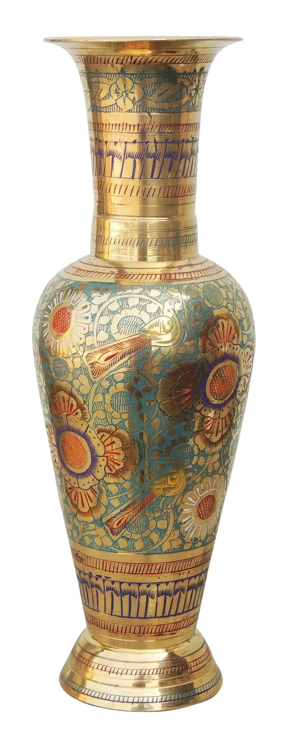 Brass_Home_&_Garden_Decorative_Flower_Pot,_Vase_-_3.8x10.5x11.5_inch_(F204)