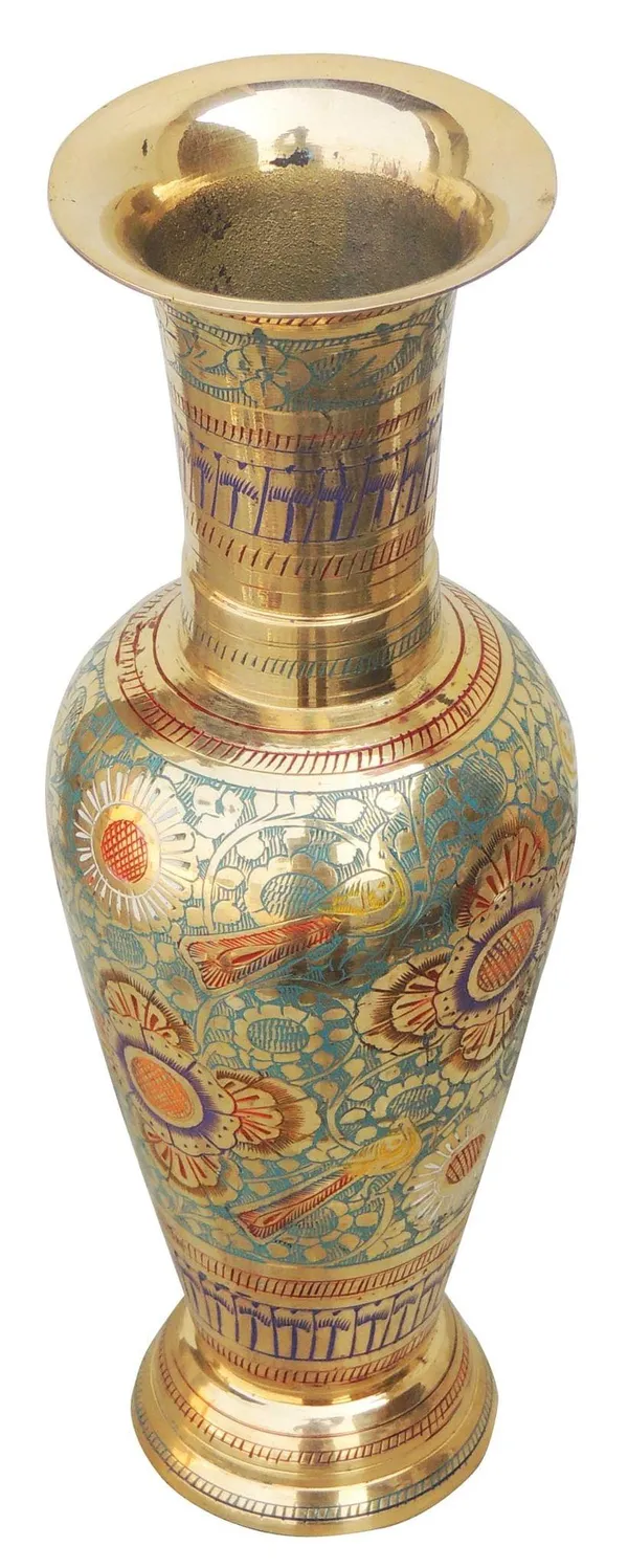 Brass_Home_&_Garden_Decorative_Flower_Pot,_Vase_-_3.8x10.5x11.5_inch_(F204)