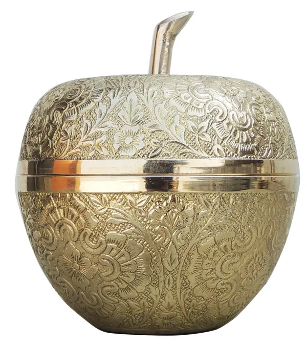 Brass_Decorative_Apple_Shape_Bowl_-_4.8x4.8x5.2_Inch_(F316_B)