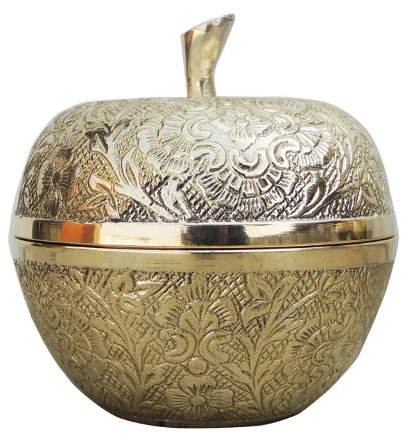 Brass_Decorative_Apple_Shape_Bowl_-_3.3x3.3x3.5_Inch_(F316_D)