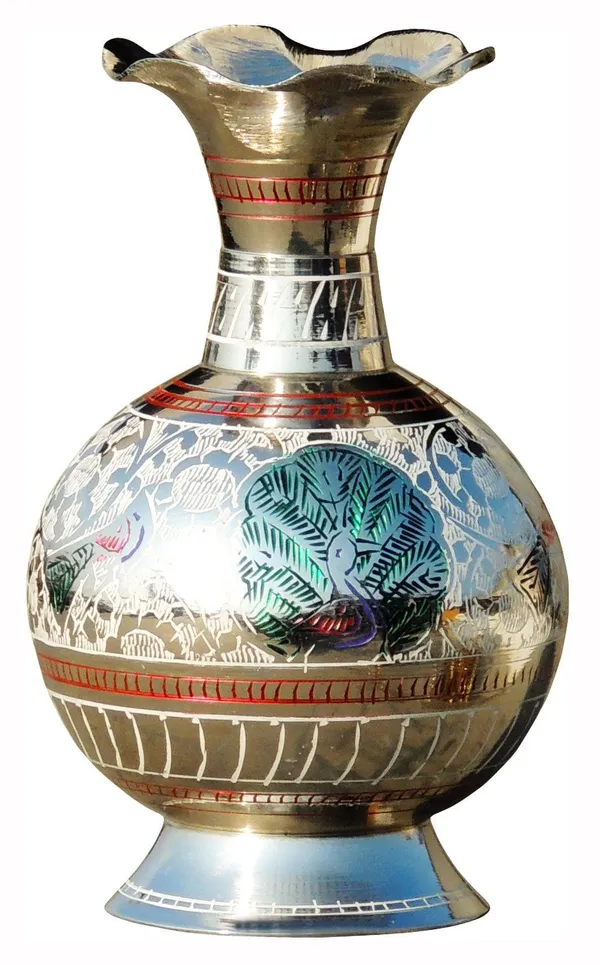 Brass_Home_&_Garden_Decorative_Flower_Pot,_Vase_-_3.5x5x5.5_inch_(F324_A)
