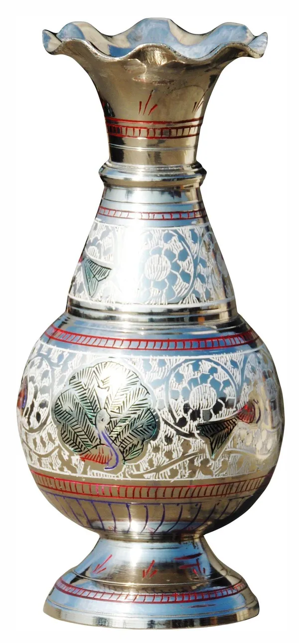 Brass_Home_&_Garden_Decorative_Flower_Pot,_Vase_-_3.5x7x8_Inch_(F325_A)