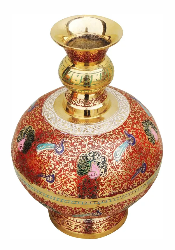 Brass_Home_&_Garden_Decorative_Flower_Pot,_Vase_-_6.5x7.5x9_inch_(F329_A)