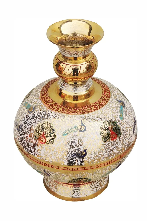 Brass_Home_&_Garden_Decorative_Flower_Pot,_Vase_-_6.5x7x9_inch_(F329_B)