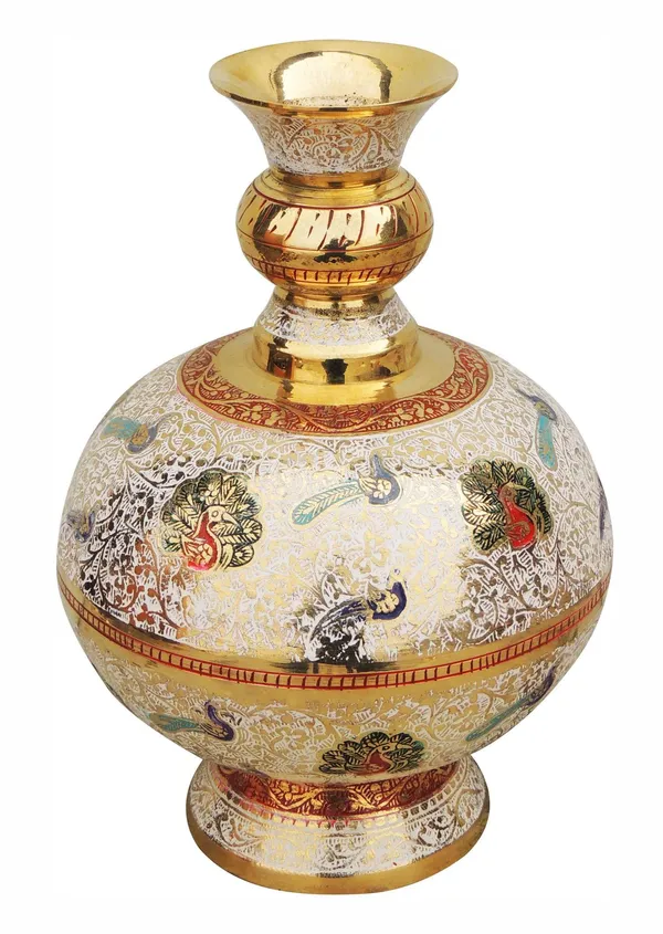 Brass_Home_&_Garden_Decorative_Flower_Pot,_Vase_-_6.5x7x9_inch_(F329_B)