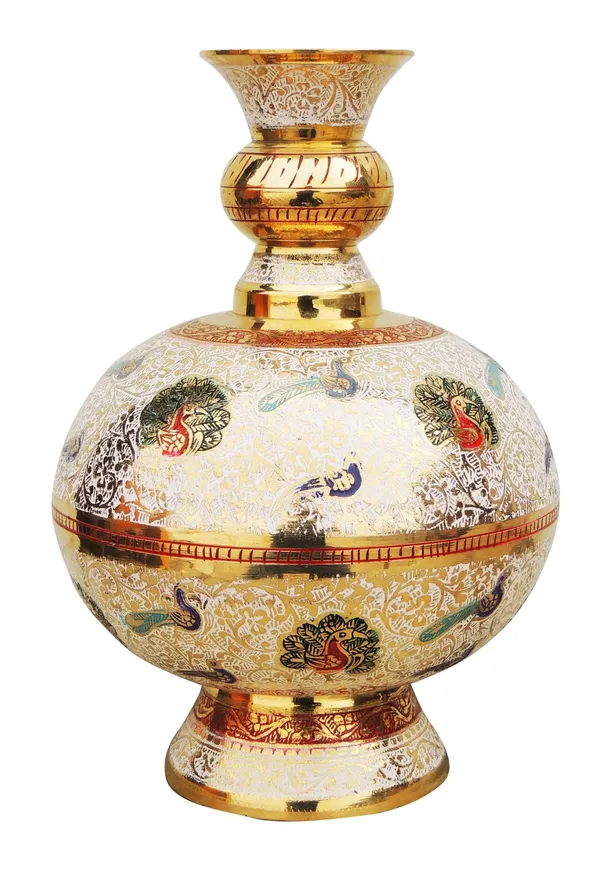 Brass_Home_&_Garden_Decorative_Flower_Pot,_Vase_-_6.5x7x9_inch_(F329_B)