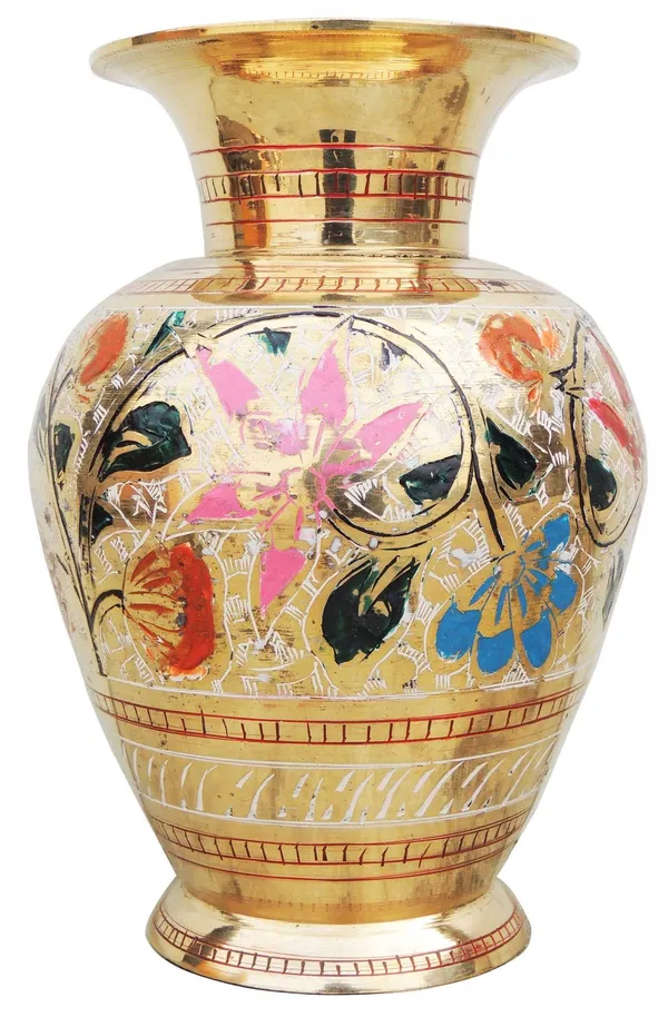 Brass_Home_&_Garden_Decorative_Flower_Pot,_Vase_-_5x6.7x7_inch_(F332)