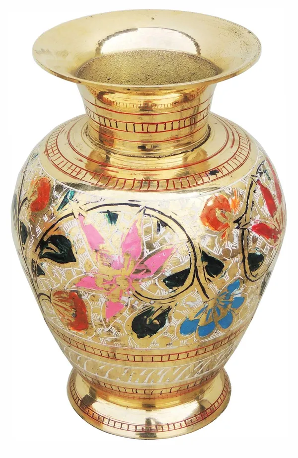 Brass_Home_&_Garden_Decorative_Flower_Pot,_Vase_-_5x6.7x7_inch_(F332)