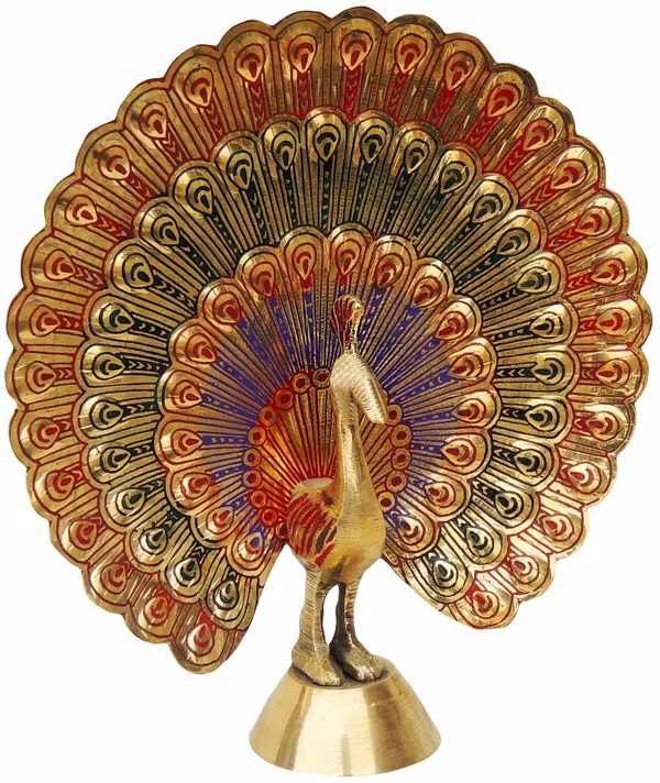 Brass_Decorative_Showpiece_Peacock_More_-_5.5x1.5x5.5_inch_(F375_Y)