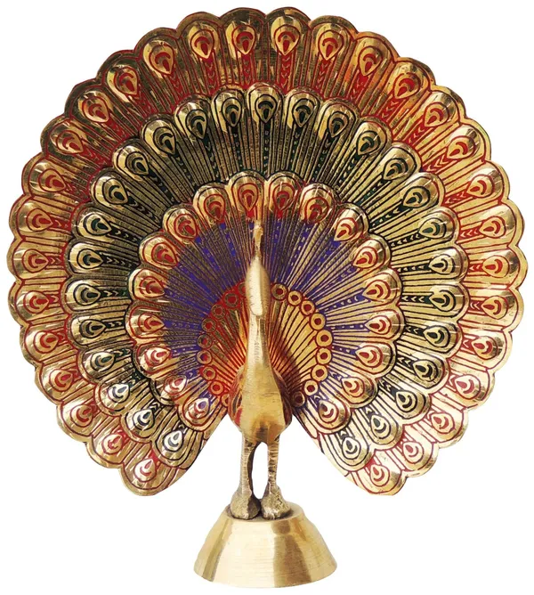 Brass_Decorative_Showpiece_Peacock_More_-_5.5x1.5x5.5_inch_(F375_Y)