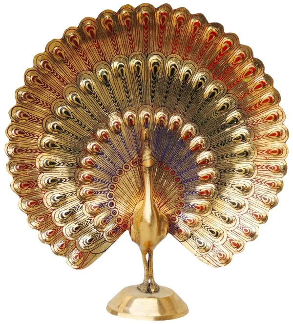 Brass_Decorative_Showpiece_Peacock_More_-_7x2x7_inch_(F375_Z)