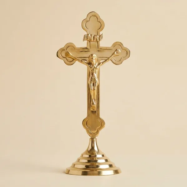 Brass_Decorative_Showpiece_Jesus_On_Cross_-_3.5x2.8x7.8_inch_(F377_B)