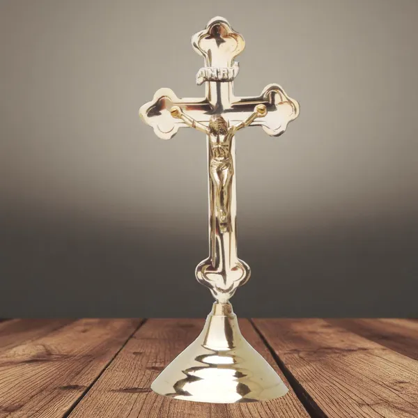 Brass_Decorative_Showpiece_Jesus_On_Cross_-_4.5x3.7x10_inch_(F377_C)