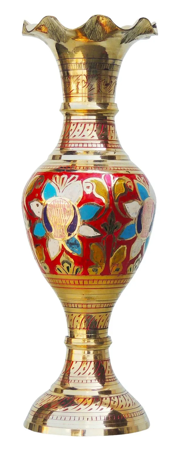 Brass_Home_&_Garden_Decorative_Flower_Pot_,_Vase_-_4x4x12_inch_(F383_C)
