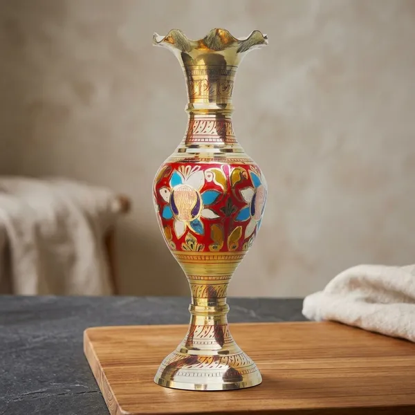 Brass_Home_&_Garden_Decorative_Flower_Pot_,_Vase_-_4x4x12_inch_(F383_C)
