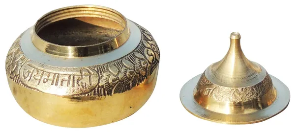 Brass_Handicraft_Sindoor_Dani,_Dabbi_With_Brass_Finish_-_1.7x1.7x2_inch_(F416_A)_-_Pack_of_2